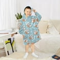 thumbnail image 5 of Wearable Blanket Hoodie for Kids Squirrel Snowflake Flannel Hooded Blanket with Pockets and Sleeves Suitable for Boys and Girls, 5 of 7