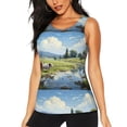 thumbnail image 1 of Balery Pasture Cow Camiseta sin mangas estampada ligera para mujer, tops de entrenamiento sin mangas, camisetas de yoga transpirables de secado rápido.-XX-Large, 1 of 7