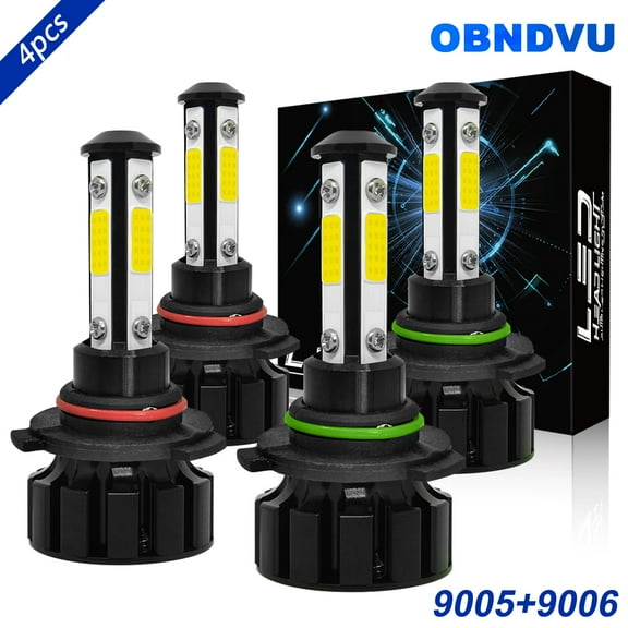 9005/HB3 9006/HB4 LED Headlight Bulb Kit High Low Beam Headlamp 6000K White 4pcs