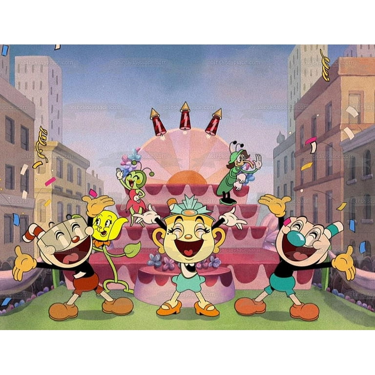 The Cuphead Show Miss Chalice Mugman Cuphead Parade Float Edible Cake  Topper Image ABPID55580 