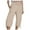 Khaki, variant on vigerkar Womens Wide Leg Capri Pants Loose Drawstring Comfy Lounge Trousers Summer 7/8 Pant with Pockets Khaki, M