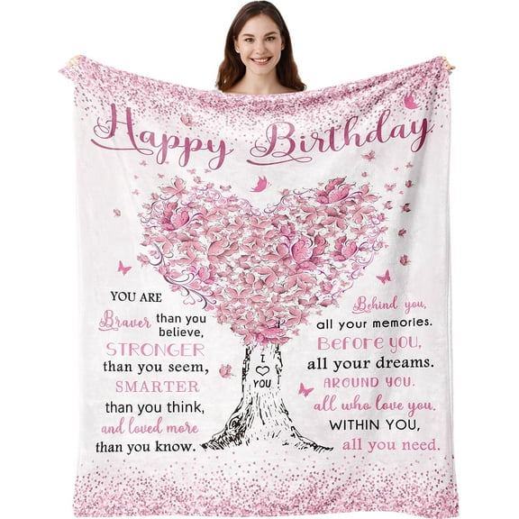 Birthday Gifts for Women, Birthday Decorations Blanket, Birthday Gifts for Girls/Her/Mom/Sister/Wife, Gifts for Women Birthday Unique, Women Birthday Gift Ideas, Bday Gift for Women