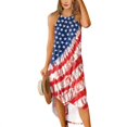 thumbnail image 1 of Nouvelle Robe Longue Sans Manches à Imprimé Floral pour Femmes, Robe de Plage Irrégulière à Grande Évasée, 1 of 1