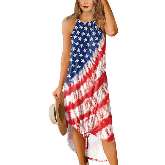 Nouvelle Robe Longue Sans Manches à Imprimé Floral pour Femmes, Robe de Plage Irrégulière à Grande Évasée