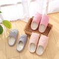 thumbnail image 2 of Women Girls Cute Soft Cotton Slippers Suede Non-slip Warm Slippers Home Floor Shoes Flip Flops, 2 of 3