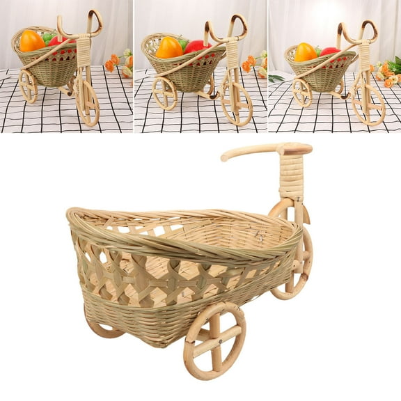 AURARMLET 1PC Hand Woven Food Storage Basket for Parties in Light Brown Color
