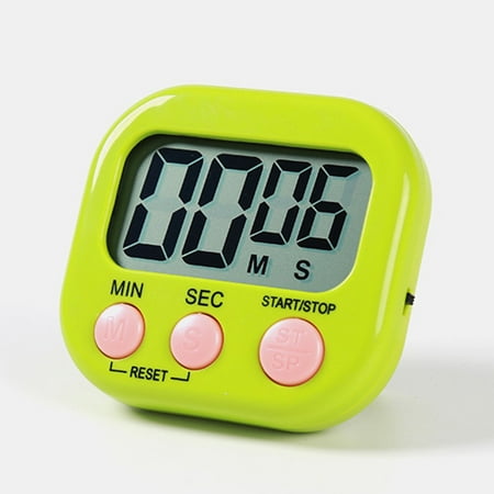

QIFEI Multi-Function Electronic Timer - Digital Timers Big LCD Display The Loud / Silent Switch Countdown Timer Extensively Use in Break Time Cooking Gym Meeting Classroom Green