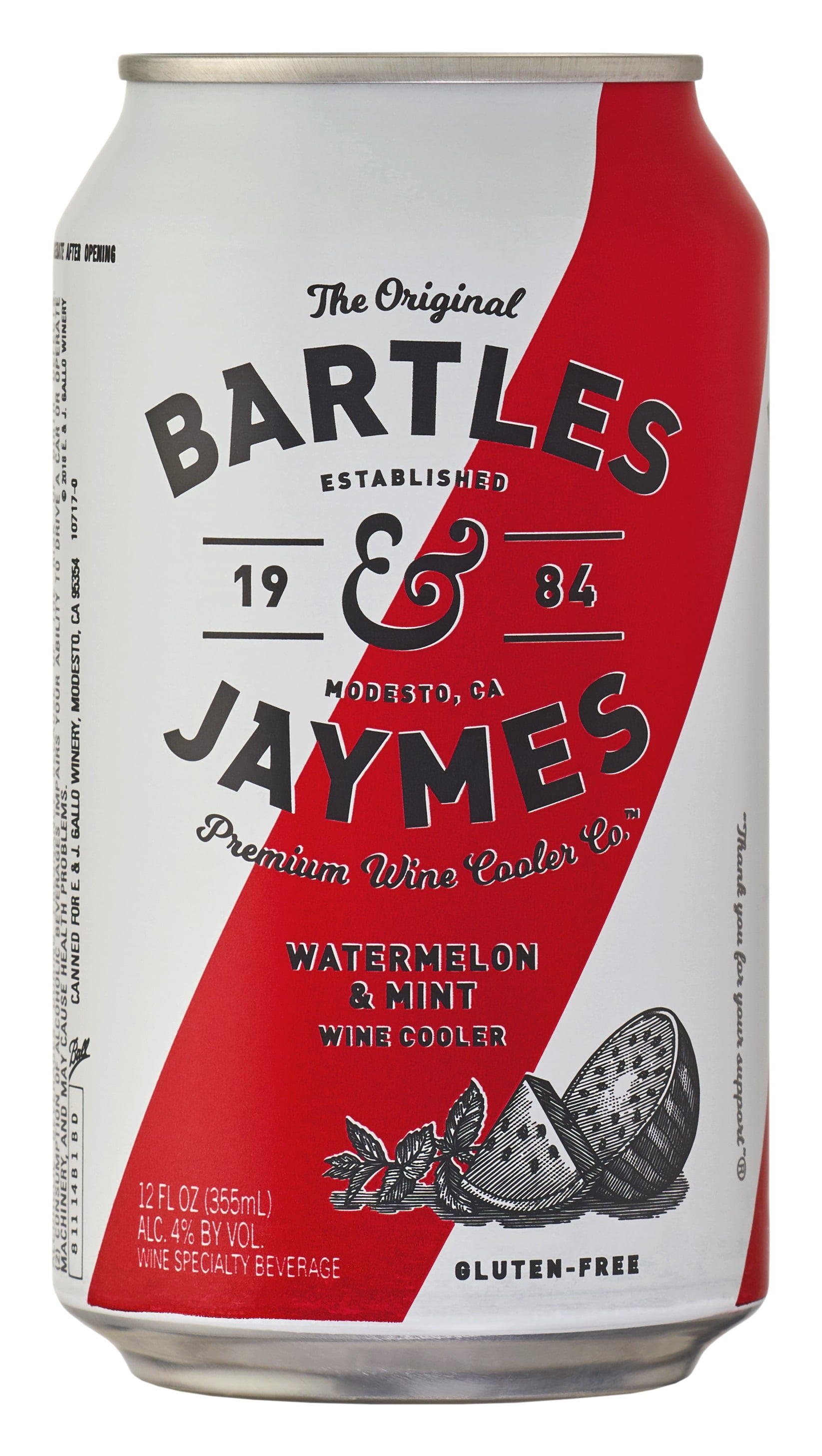 Bartles & Jaymes Watermelon Mint Wine Cooler, Single 355 mL Can
