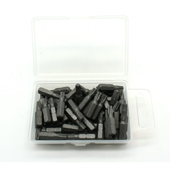 TMAX 50 pc T25 Torx Star 6 Point T-25 Screwdriver Impact Ready 1 Inch Length Insert Bits Hex Shank with Quick Release Slot