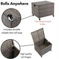 thumbnail image 3 of BIRDROCK HOME Rolling File Box - Storage Cabinet with Wheels - File Organizers Boxes - Synthetic Rattan Wicker Office Decor - Home Office (Tan), 3 of 3
