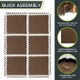 thumbnail image 2 of ProsourceFit Puzzle Exercise Mat ? in, EVA Interlocking Foam Floor Tiles for Home Gym, Mat for Home Workout Equipment, Floor Padding for Kids, Brown, 24 in x 24 in x ? in, 24 Sq Ft - 6 Tiles, 2 of 6