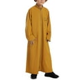 thumbnail image 2 of Mercatoo Kids Thobe for 𝐌uslim Boys 𝐈slamic Arabic Long Sleeve Kaftan Robe Zipper Prayer Dress for Boys 𝐌uslim Thobe Eid Outfit, 2 of 9