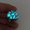 Blue green light, variant on Mens Vintage Ghost Head Ring Toothy Luminous Adjustable Alloy Geometric Ring with Fluorescent Inlay Glowing Skull Ring for Men