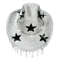 thumbnail image 4 of Santa Hats Western Cowb`oy Hat With Shiny Rhinestone And Fringe For Disco Party Country Music Festival Stage Performance Small Santa Hats, 4 of 6