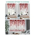 thumbnail image 4 of Red Eucalyptus Leaves Tie Up Curtains for Windows 45 Inch Length Balloon Curtains Kitchen Adjustable Balloon Window Shade Summer Botanical Weeping Wooden Tie Up Bathroom Curtain Window 52"x45", 4 of 6