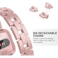 thumbnail image 4 of Pulsera brillante compatible con Fitbit Versa/Versa 2 bandas para mujer pulseras de acero inoxidable de repuesto para Versa Lite Edition/Versa SE accesorios elegante correa de metal plata + oro rosa Adepaton WMZL-990-4, 4 of 9