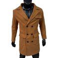 thumbnail image 5 of Mrmaere Men's Long Peacoat Double-Breasted Wide-Lapel Warm Stylish Outerwear for Daily & Formal Brown XXL, 5 of 5