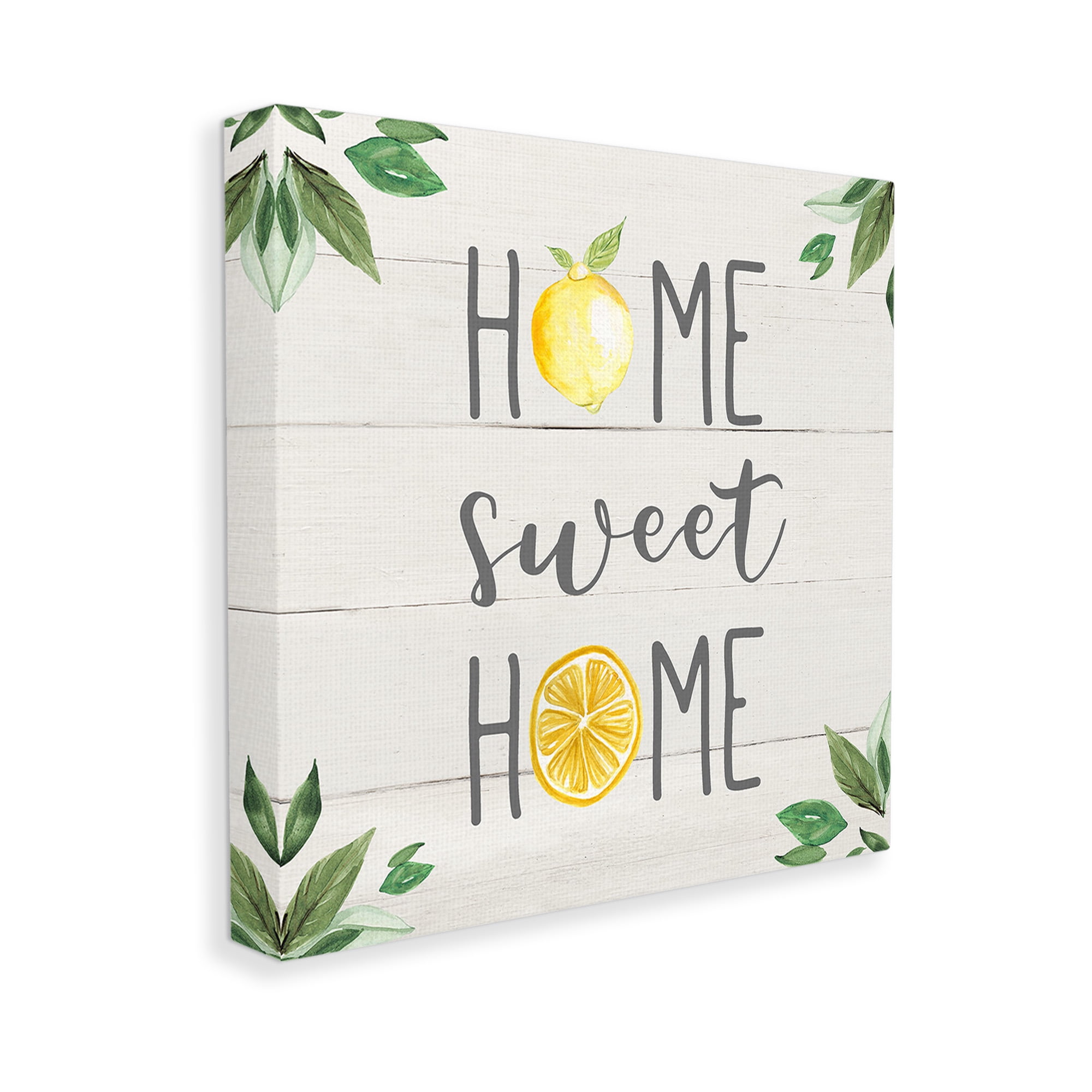 Stupell Industries Sweet Home with Lemons Food & Beverage Painting Gallery Wrapped Canvas Art Print Wall Art, 17 x 17