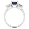 thumbnail image 4 of Clara Pucci 14K White Gold 4ct BlueSapphire Three-Stone Ring for Women, 4 of 8