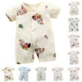 thumbnail image 4 of Gubotare Romper Unisex-Baby Rompers, Short Sleeve Romper for Boys & Girls Size 12-18 Months (Khaki,12-18 Months), 4 of 4