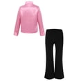 thumbnail image 2 of Alvivi Kids Boys Disco Choir Latin Jazz Dance Outfit Sparkle Shirt Blouse Tops with Flared Pants Set Pink 6, 2 of 5