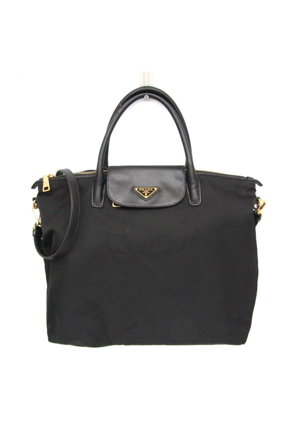 Pre-Owned Prada BN2541 Women's Leather,Nylon Handbag,Shoulder Bag Black (Good)