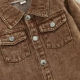 thumbnail image 4 of Ingzy Toddler Boy Denim Shirt Jackets Fall Winter Outwear Button Down Shirt Coat with Pockets, 4 of 7