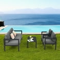 thumbnail image 4 of Gymax 4PCS Patio Conversation Furniture Set Outdoor Cushioned Sectional Sofa Set, 4 of 10