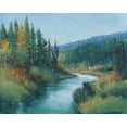 thumbnail image 2 of OToole, Tim 32x26 White Modern Wood Framed Museum Art Print Titled - Trout Stream I, 2 of 4