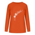 thumbnail image 4 of Womens Dandelion Printed Sweatshirt Long Sleeve Crewneck Pullover Tops Casual Loose Fit Tunic All-Match Clothing, 4 of 5