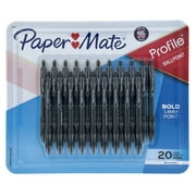 Paper Mate Profile Retractable Ballpoint Pens, Bold (1.4mm), Black (20 Count)