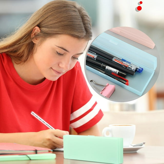 EGNMCR Translucent Frosted Stationery Box Student Storage Pencil Bag Pencil Case Multi-functional Plastic Pencil Case Pencil Cases