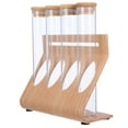 thumbnail image 5 of Uonlytech Wooden Coffee Bean Storage Tubes Clear Glass Bottle Rack Light Brown for Displaying, 5 of 7