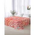 thumbnail image 6 of Orange Red Coral Coastal Flat Sheets Only Twin XL Size, Soft Breathable Bed Top Sheets for Mattress, Ocean Nautical Seaside Beach Luxury Bedding Flat Sheets for Home Hotel Bedroom Bed Protection, 6 of 9