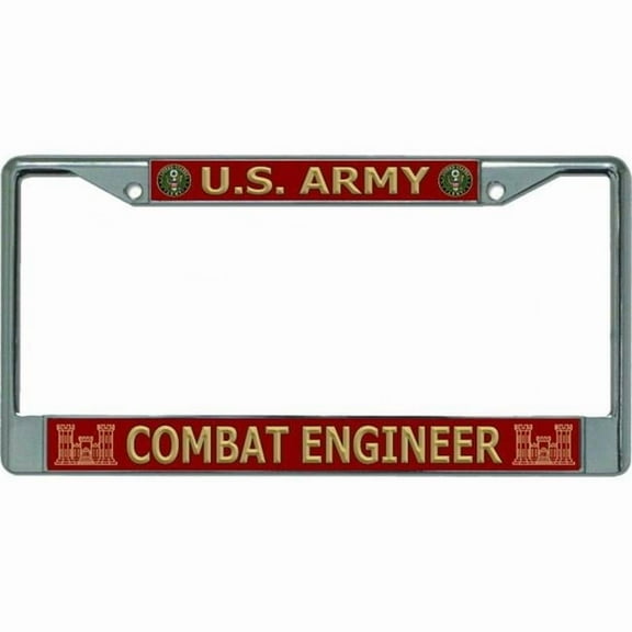 U.S. Army Combat Engineer Chrome License Plate Frame