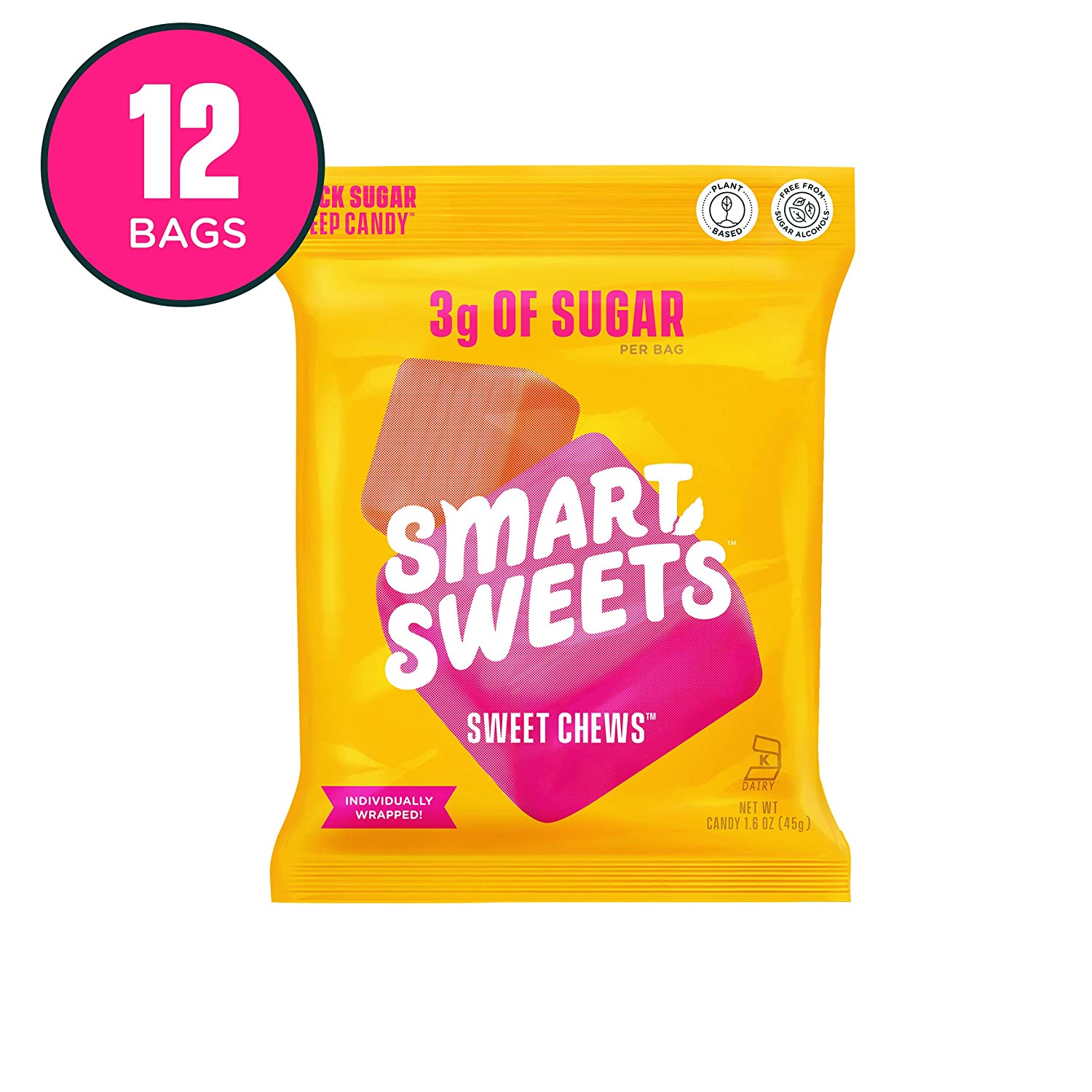 SmartSweets Sweet Chews, Candy with Low Sugar 3g, Low Calorie, Plant