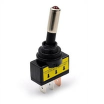 12V 20A SPST ON/OFF Rocker Switch | Red LED Toggle Switch | 3-Pin Car Boat RV Toggle | 1PC | Alloy Plastic Construction | 15,000 Cycle Rating