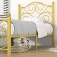 thumbnail image 5 of VECELO 2-Piece Twin Size Metal Platform Bed Frame Mattress Foundation with Arched Design Headboard and Footboard, No Box Spring Needed, Easy Assembly, Gold, 5 of 6