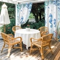 thumbnail image 4 of Outdoor Curtains for Patio Waterproof, Seahorse Coastal Outdoor Privacy Panels Grommet, Summer Nautical Starfish Coral Ocean Blackout Outside Curtains for Porch/Cabana 54"x108", 2 Panels, 4 of 8