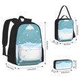 thumbnail image 2 of Easygdp Bathtub with Soap Bubbles Mochila para Niños y Niñas con Set de Caja de Almuerzo y Estuche para Lápices 3 en 1, Mochila Escolar Estampada para Adolescentes, 2 of 7