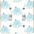 thumbnail image 1 of Metal Light Switch Plate Cover Cute Baby Blue Elephant ZOO005, 1 of 13
