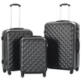 thumbnail image 1 of vidaXL Ensemble de Valises Rigides sur Roulettes 3 Pcs Noir ABS, 1 of 5