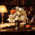 thumbnail image 3 of QuanTara Artificial Cream White Maple Leaf Picks, 12" Vintage Faux Fall Stems, Cloth Maple Leaves Branches for Halloween, Thanksgiving Vase Fillers, Floral Arrangements & Neutral Fall Decor, 3 of 5