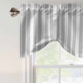 thumbnail image 5 of Tie Up Valances for Windows, Gray Stripes Adjustable Valance Curtains Window Treatment for Living Room/Bedroom, Vintage Minimalist Lines Texture Rod Pocket Kitchen Curtains & Drapes 42x18 Inch, 5 of 9