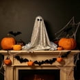 thumbnail image 4 of Homellea Gold Sequin Ghost Halloween Decoration 9.1 in, Freestanding Glitter Ghost Tabletop Decor for Mantel, Shelf, Entryway, Tiered Tray, Party and Spooky Home Decorations, 4 of 6