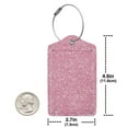 thumbnail image 4 of Disketp 4 Pcs Luggage Tag For Suitcase,Glitter Pink Leather Baggage Tag With Stainless Steel Loop Privacy Cover For Women Men Girls, 4 of 5