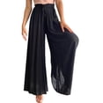thumbnail image 3 of Pantalones Casuales para Mujer, con Cintura Elástica y Pierna , con Bolsillos. Negro S, 3 of 9