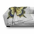 thumbnail image 3 of Swallowtail Butterfly Soft Flannel Fleece Throw Blanket, Common Yellow Papilio Machaon in Watercolors Fragile Beauty, Cozy Plush for Indoor and Outdoor Use, 60" x 80", Yellow Blue Black, by Ambesonne, 3 of 6