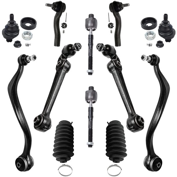 Detroit Axle Front Lower Control Arms Upper Ball Joints Inner Outer Tie Rods w/Boots