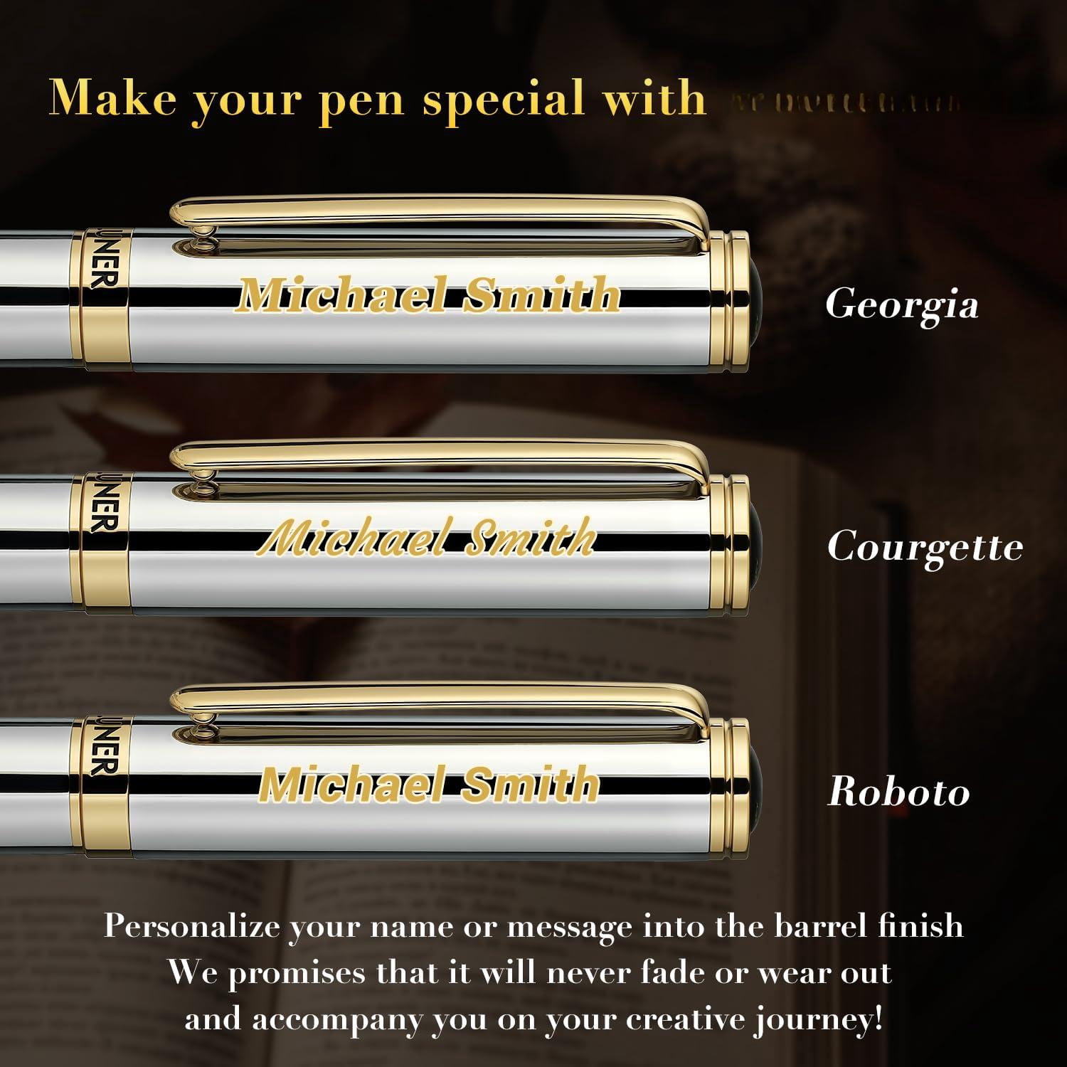 Chrome Personalized Pen  Stunning Luxury With Finish Noble And Elegant Designs Ink Refill Gift For Men & Women Graduation Executive Office Fancy Pens